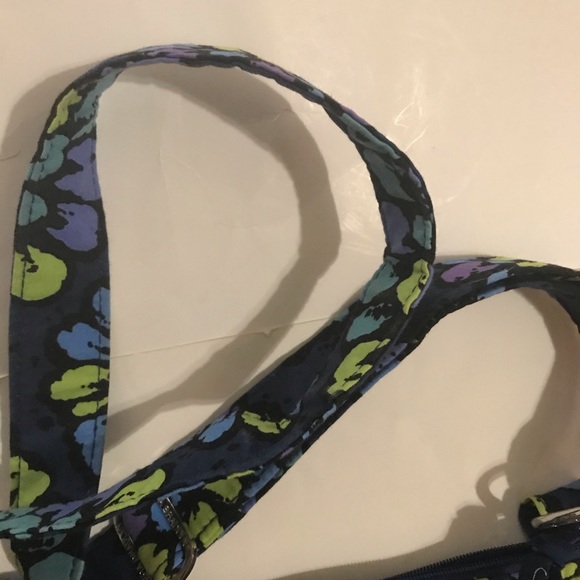 VERA BRADLEY BLUE PURPLE GREEN CROSSBODY BAG PURSE - Picture 3 of 5